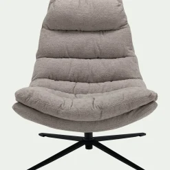 Fauteuil*alinea Fauteuil pivotant en tissu - taupe Gris