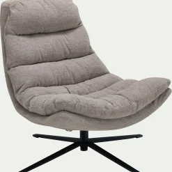 Fauteuil*alinea Fauteuil pivotant en tissu - taupe Gris