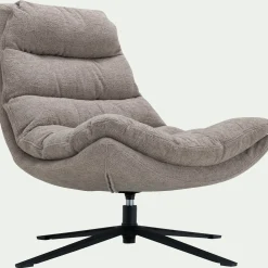 Fauteuil*alinea Fauteuil pivotant en tissu - taupe Gris