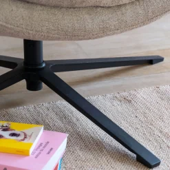 Fauteuil*alinea Fauteuil pivotant en tissu - taupe Gris