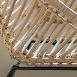 Fauteuil*alinea Fauteuil rond en rotin et métal - Naturel