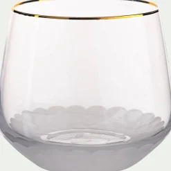 Verre À Eau|Verre Et Carafe De Noël*alinea Gobelet avec liseré doré en verre 36cl - Transparent