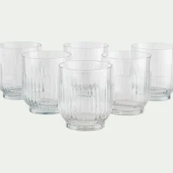Verre À Eau*alinea Gobelet strié en verre sodo-calcique 33cl - Transparent