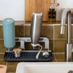 Aménagement Meuble Cuisine*alinea Égouttoir à gourdes en plastique et aluminium - Gris