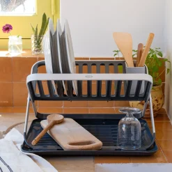 Aménagement Meuble Cuisine*alinea Égouttoir à vaisselle en plastique et aluminium - Gris