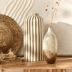 Vase|Vase Et Branchage De Noël*alinea Grand soliflore en céramique H22,4cm - Marron