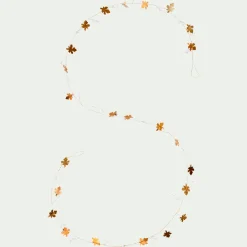 Guirlande De Noël*alinea Guirlande de Noël en feuilles en laiton et perles L183cm - Doré