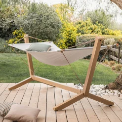 Hamac*alinea Hamac en acier effet teck - Beige