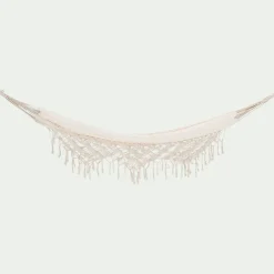 Hamac*alinea Hamac en coton avec finition en macramé - blanc ventoux
