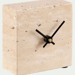 Horloge|Décoration À Poser*alinea Horloge à poser en travertin L10xH10cm - Naturel