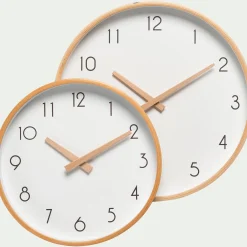 Horloge*alinea Horloge en bois de hêtre D26cm - naturel Blanc