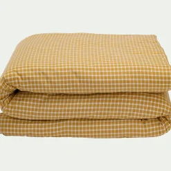 Housse De Couette*alinea Housse de couette en coton motif carreaux 240x220cm - Jaune