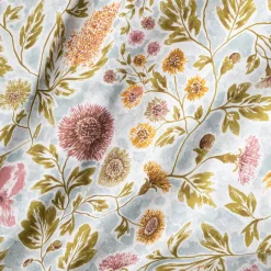 Housse De Couette*alinea Housse de couette en coton lavé motif floral 240x220cm - Bleu