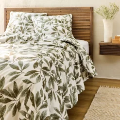 Housse De Couette*alinea Housse de couette en coton motif végétal 240x220cm - Vert