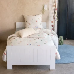 Bureau Enfant|Linge De Lit Enfant*alinea Housse de couette enfant 140x200cm et 1 taie d'oreiller 63x63cm motif princesse en coton - Blanc