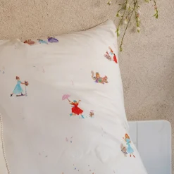 Bureau Enfant|Linge De Lit Enfant*alinea Housse de couette enfant 140x200cm et 1 taie d'oreiller 63x63cm motif princesse en coton - Blanc