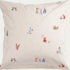 Bureau Enfant|Linge De Lit Enfant*alinea Housse de couette enfant 140x200cm et 1 taie d'oreiller 63x63cm motif princesse en coton - Blanc