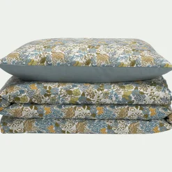 Bureau Enfant|Linge De Lit Enfant*alinea Housse de couette enfant 140x200cm et 1 taie d'oreiller 65x65cm en coton - motifs butine nuit Bleu