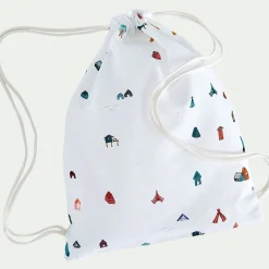 Bureau Enfant|Linge De Lit Enfant*alinea Housse de couette enfant 120x140cm et 1 taie d'oreiller 35x45cm - motifs cabanes Blanc