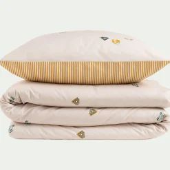 Bureau Enfant|Linge De Lit Enfant*alinea Housse de couette enfant 140x200cm et 1 taie d'oreiller 65x65cm en coton - motifs fantaisie Vert