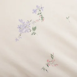 Bureau Enfant|Linge De Lit Enfant*alinea Housse de couette enfant 140x200cm et 1 taie d'oreiller 63x63cm motif floral en coton - ficelle Beige