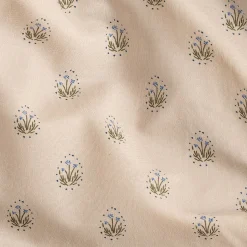 Parure De Lit*alinea Housse de couette 240x220cm et 2 taies d'oreiller 63x63cm motif floral en coton cretonne - Beige