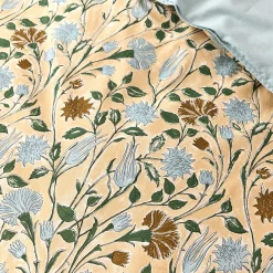 Parure De Lit*alinea Housse de couette 240x220cm et 2 taies d'oreiller 63x63cm en percale de coton motif floral - Bleu