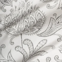 Parure De Lit*alinea Housse de couette 240x220cm et 2 taies d'oreiller 63x63cm en percale de coton motif floral - Blanc