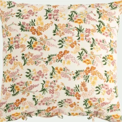 Parure De Lit*alinea Housse de couette 240x220cm et 2 taies d'oreiller 63x63cm motif floral en coton lavé - Orange