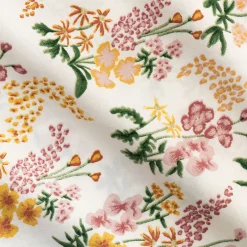 Parure De Lit*alinea Housse de couette 240x220cm et 2 taies d'oreiller 63x63cm motif floral en coton lavé - Orange