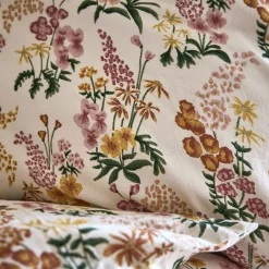 Parure De Lit*alinea Housse de couette 240x220cm et 2 taies d'oreiller 63x63cm motif floral en coton lavé - Orange