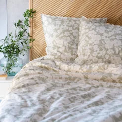 Parure De Lit*alinea Housse de couette 240x220cm et 2 taies d'oreiller 63x63cm en coton motif floral - Vert