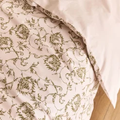 Parure De Lit*alinea Housse de couette 240x220cm et 2 taies d'oreiller 63x63cm en coton motif baroque - Blanc