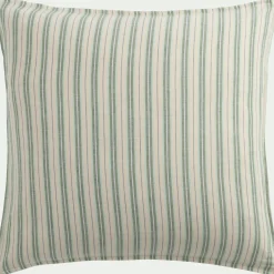 Parure De Lit*alinea Housse de couette 240x220cm et 2 taies d'oreiller 63x63cm motif rayé en coton tissé teint lavé - Bleu