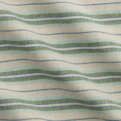 Parure De Lit*alinea Housse de couette 240x220cm et 2 taies d'oreiller 63x63cm motif rayé en coton tissé teint lavé - Bleu