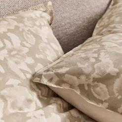 Parure De Lit*alinea Housse de couette 240x220cm et 2 taies d'oreiller 63x63cm en percale de coton motif floral - Beige