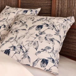 Parure De Lit*alinea Housse de couette 240x220cm et 2 taies d'oreiller 63x63cm en percale de coton motif végétal - Bleu
