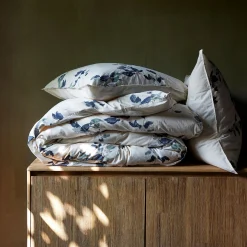 Parure De Lit*alinea Housse de couette 240x220cm et 2 taies d'oreiller 63x63cm en coton lavé à motif floral - Blanc