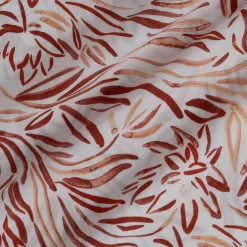 Parure De Lit*alinea Housse de couette 240x220cm et 2 taies d'oreiller 63x63cm en coton lavé motif floral abstrait - Marron