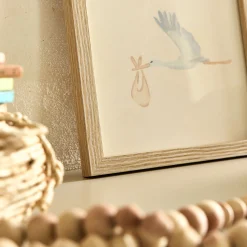 Matelas Enfant|Déco Murale*alinea Illustration encadrée motif cigognes 22x27cm - bois clair