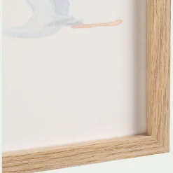 Matelas Enfant|Déco Murale*alinea Illustration encadrée motif cigognes 22x27cm - bois clair