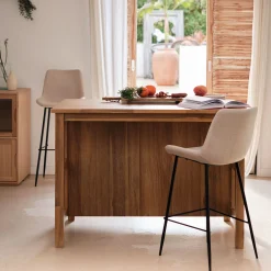 Îlot Central*alinea Ilot central de cuisine avec rangement en acacia L125cm - Bois foncé