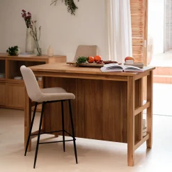 Îlot Central*alinea Ilot central de cuisine avec rangement en acacia L125cm - Bois foncé