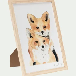 Matelas Enfant|Déco Murale*alinea Image aquarelle encadrée famille de renards - A4 Naturel