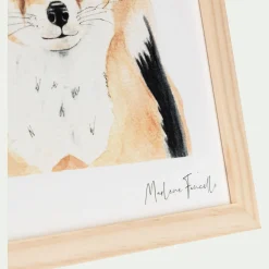 Matelas Enfant|Déco Murale*alinea Image aquarelle encadrée famille de renards - A4 Naturel