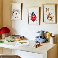 Matelas Enfant|Déco Murale*alinea Image aquarelle encadrée famille de renards - A4 Naturel