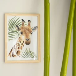 Matelas Enfant|Déco Murale*alinea Image aquarelle encadrée girafe - A4 Naturel