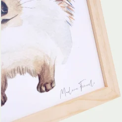 Matelas Enfant|Déco Murale*alinea Image aquarelle encadrée Hérisson - A4 Beige