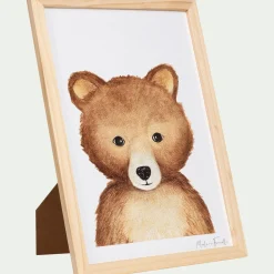 Matelas Enfant|Déco Murale*alinea Image aquarelle encadrée ourson - A4
