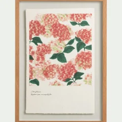 Toile, Tableau Et Affiche*alinea Image encadrée d'hortensias 45x63cm - Rose